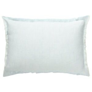 Anaya soft crossdye linen pillow/light aqua w/2-tone self-fringe/2 available-NWT